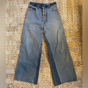 Re/Done x Levi’s High Rise Wide Leg Crop Jeans